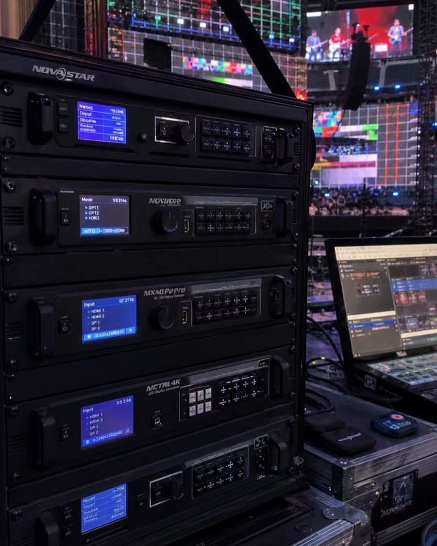 LED video wall processor equipment close-up