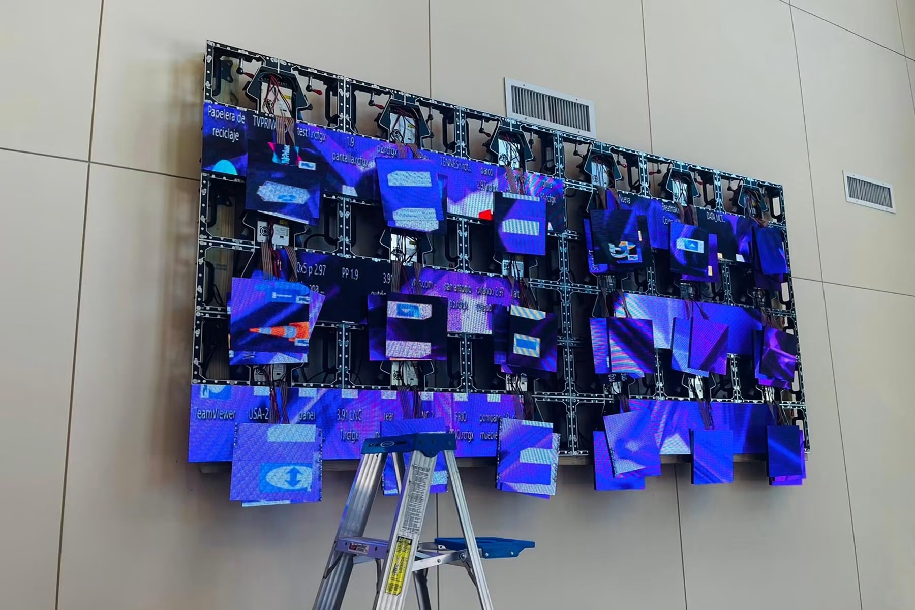 Large LED display at a sports stadium event