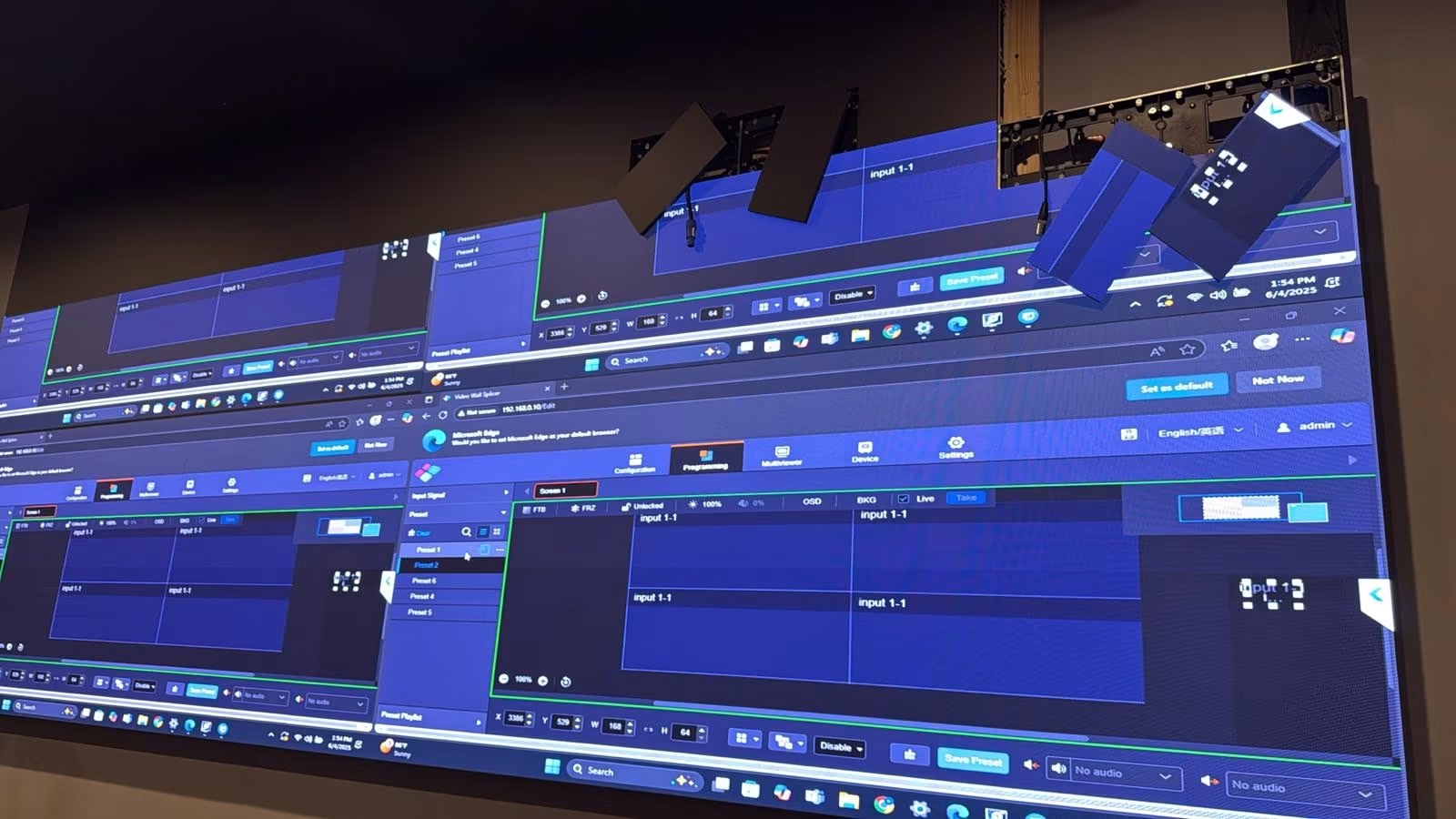 LED display in a luxury hotel lobby