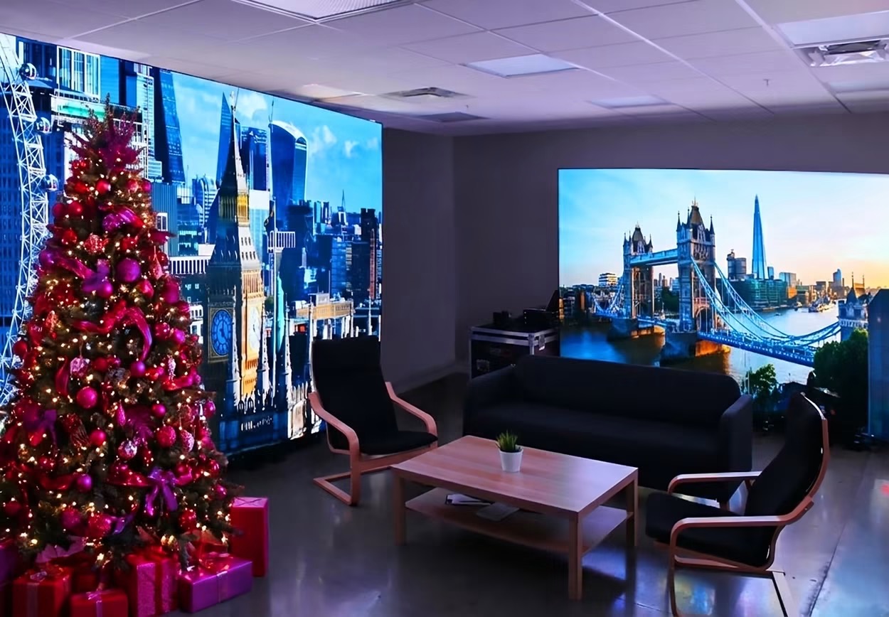 FCC certification compliant LED display installed in a commercial venue