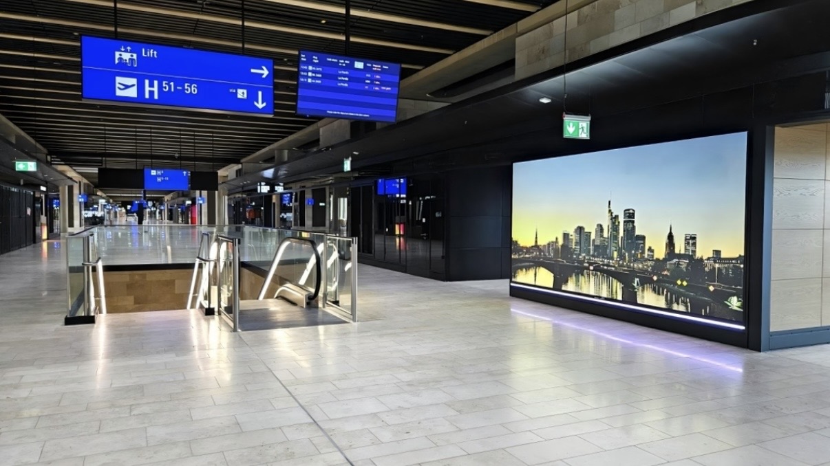 Airport LED information screen installation