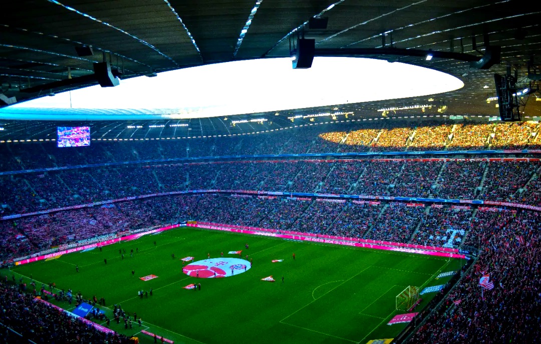 LED display at a football stadium