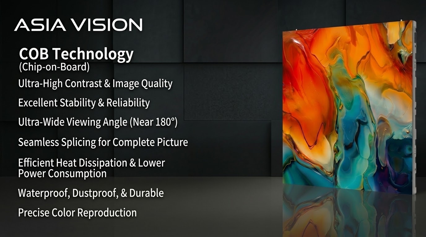 COB technology panel features: ultra-high contrast and long-term stability
