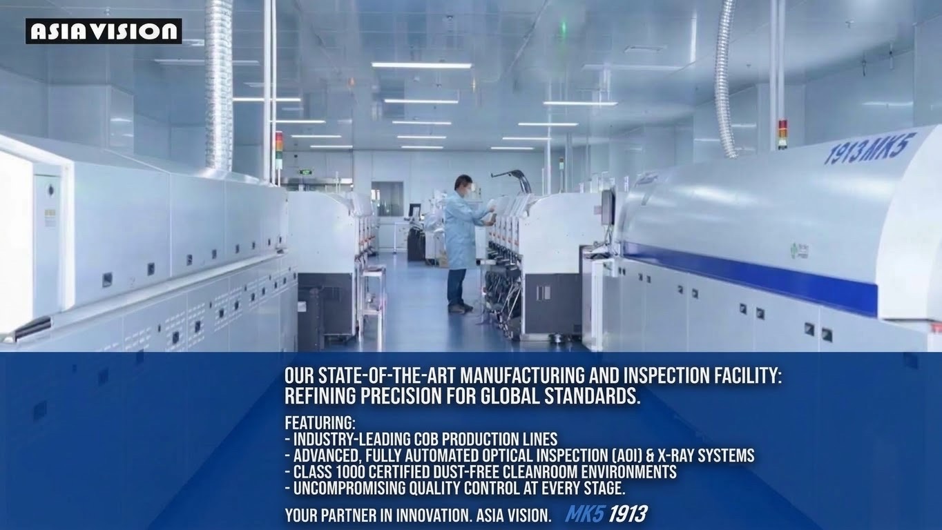COB production line and inspection facility at the Asia Vision factory in Shenzhen